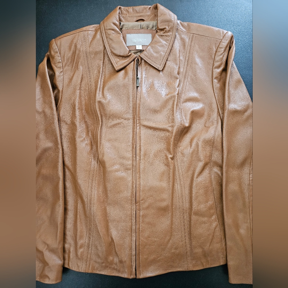 Vintage - Leather NWT Croft & Barrow "Caramel" Buttery Soft Jacket - Size XL - Picture 2 of 9